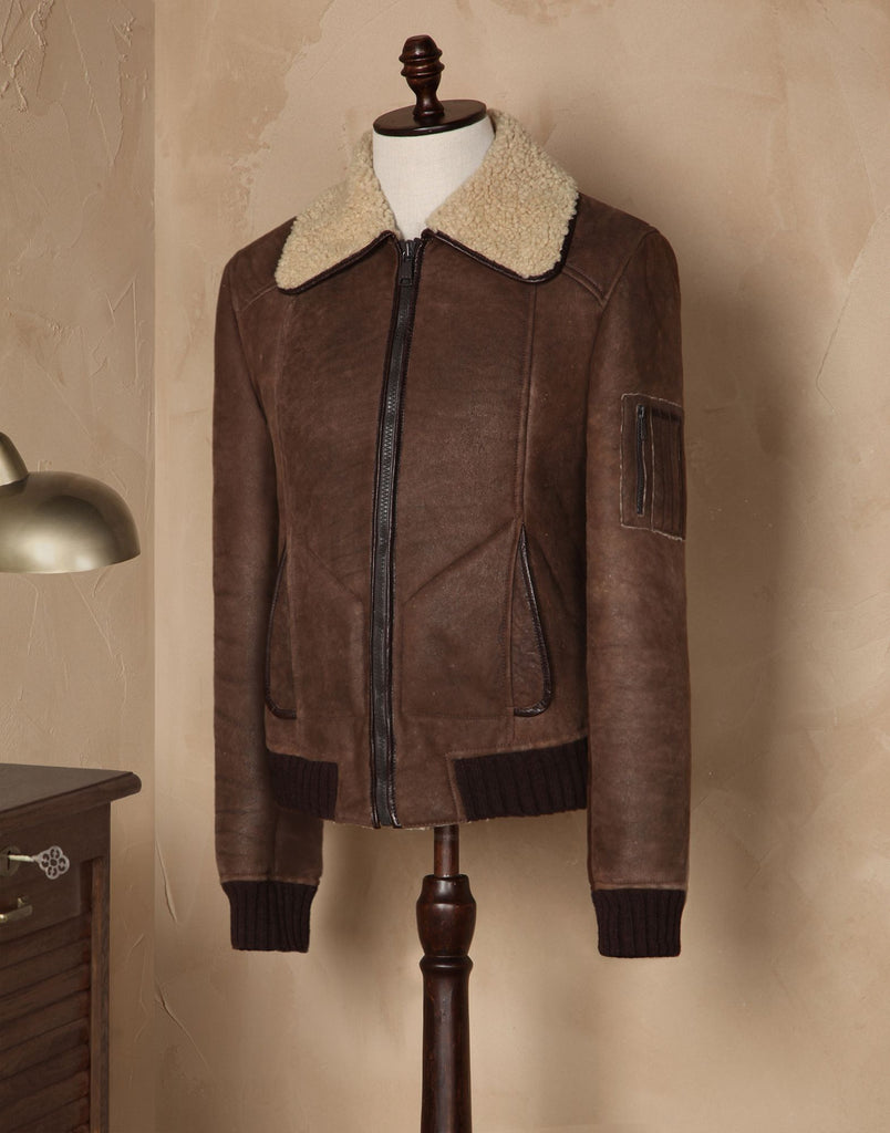 dolce and gabbana shearling jacket