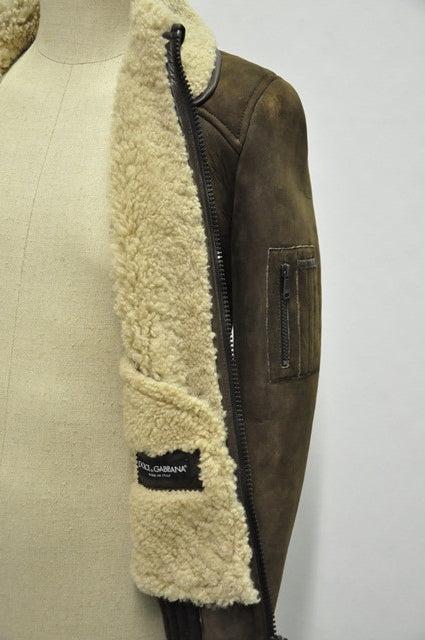 dolce and gabbana shearling jacket