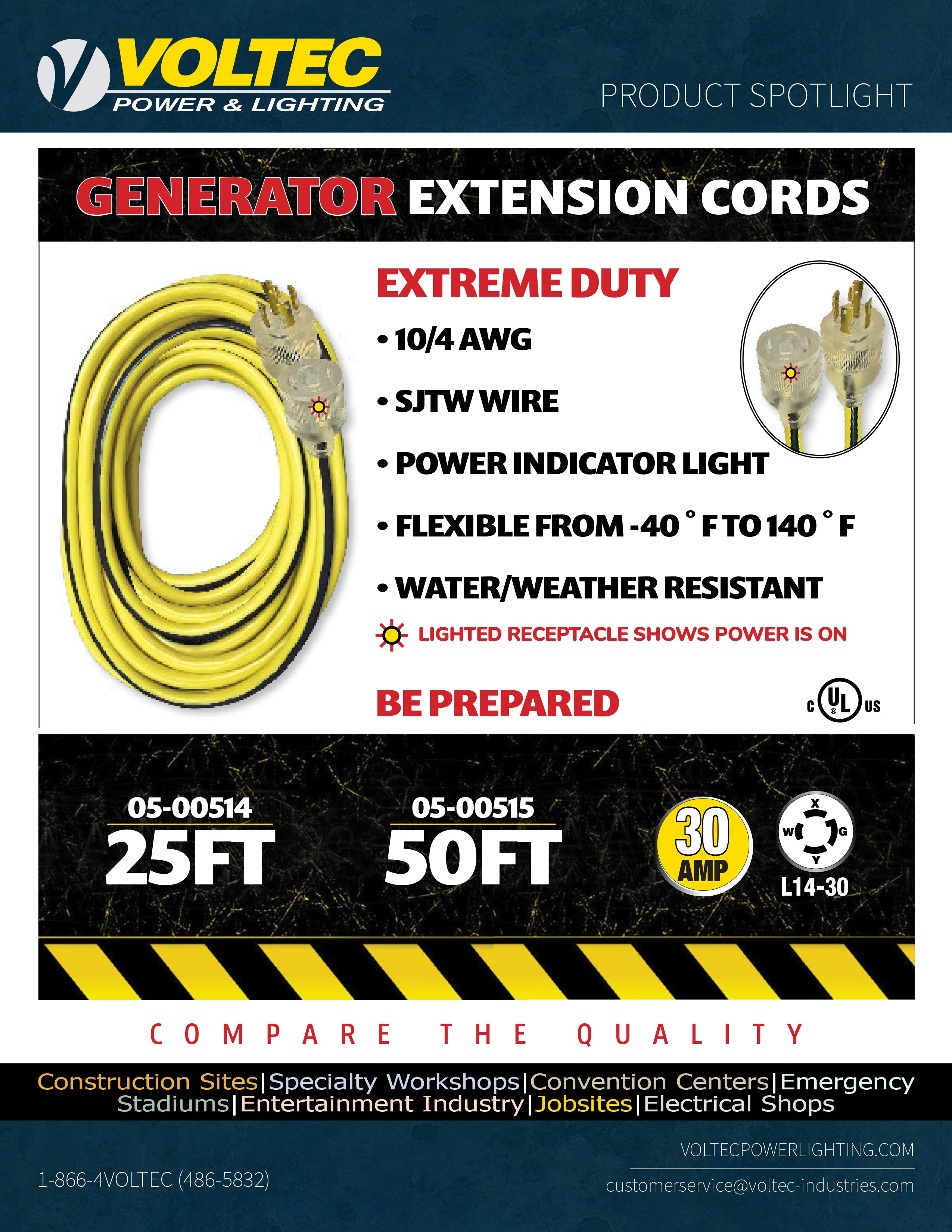 Generator Cord Product Flyer