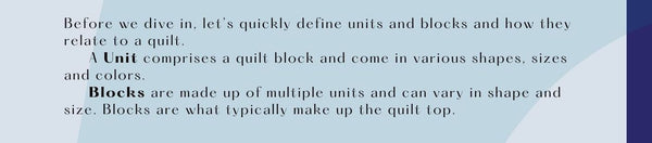 Essentially Loved Quilts Basic Quilting Terminology &  free Quilting  Block and Unit reference Guide
