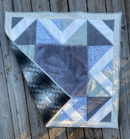 Essentially Loved Quilts blog post Playing with Fabric Texture in Quilts a textured baby blanket