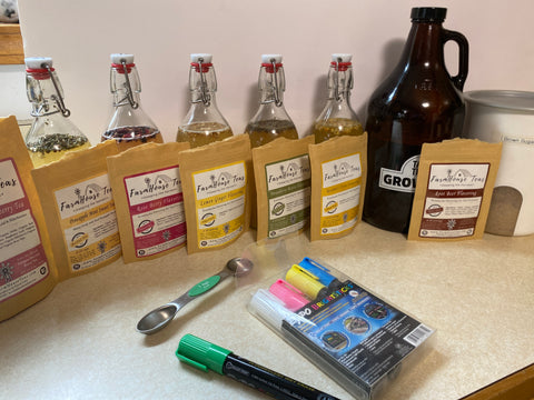 Essentially Loved Quilts Home Brewing Kombucha blog post Adding flavoring to bottled tea for second fermentation