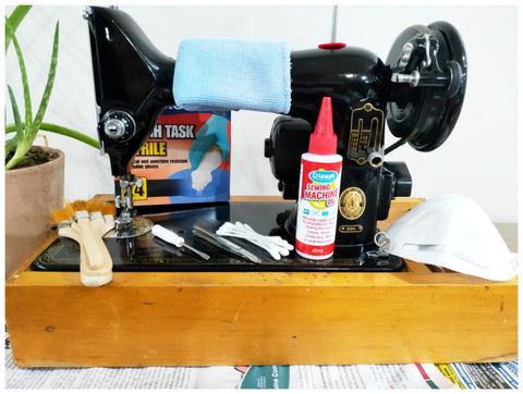 Sewing Machine cleaning tools for care and maintenance blog post