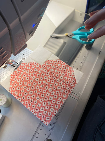 Essentially Loved Quilts Quick Heart Block Tutorial DIY step by step instructions