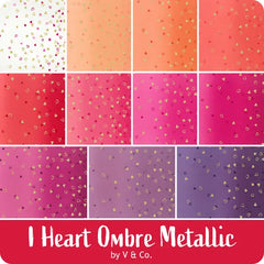 Essentially Loved Quilts Choosing Fabric Colors and Patterns blog post with I heart ombre metallic fabric by V & Co for Moda