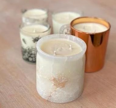 Various refilled scented candles