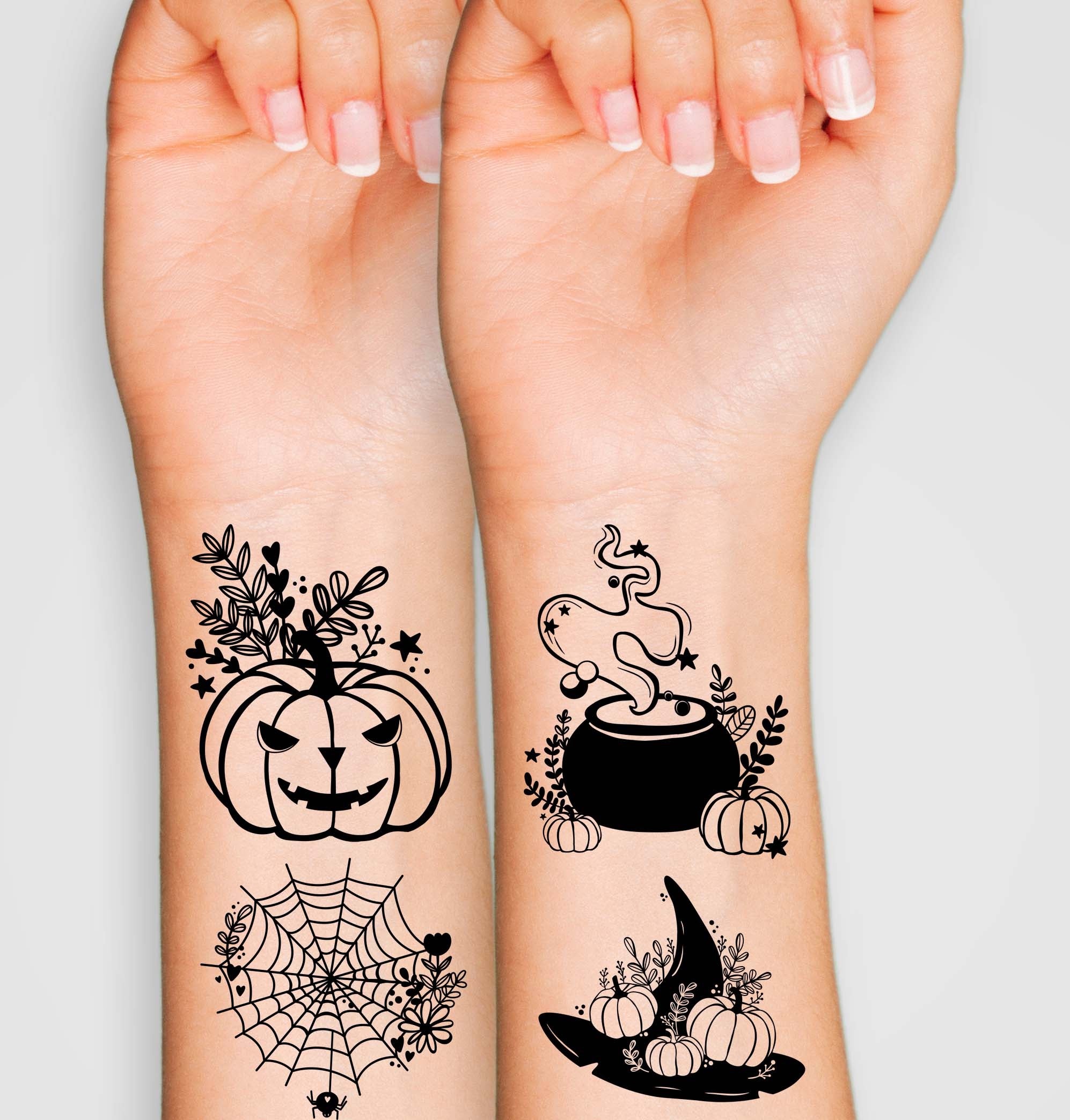 Couple of spooky tattoos I did awhile back! Pumpkin is the first tattoo  I've done start to finish🎃 Rachel at Awkward Art Studio, HTX :  r/TattooApprentice