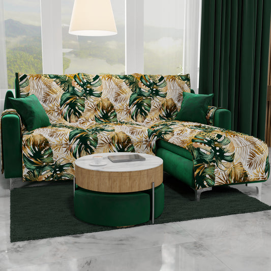 Sofa Cover, Sofa Cover in Digital Print, Reversible, Tropical 04