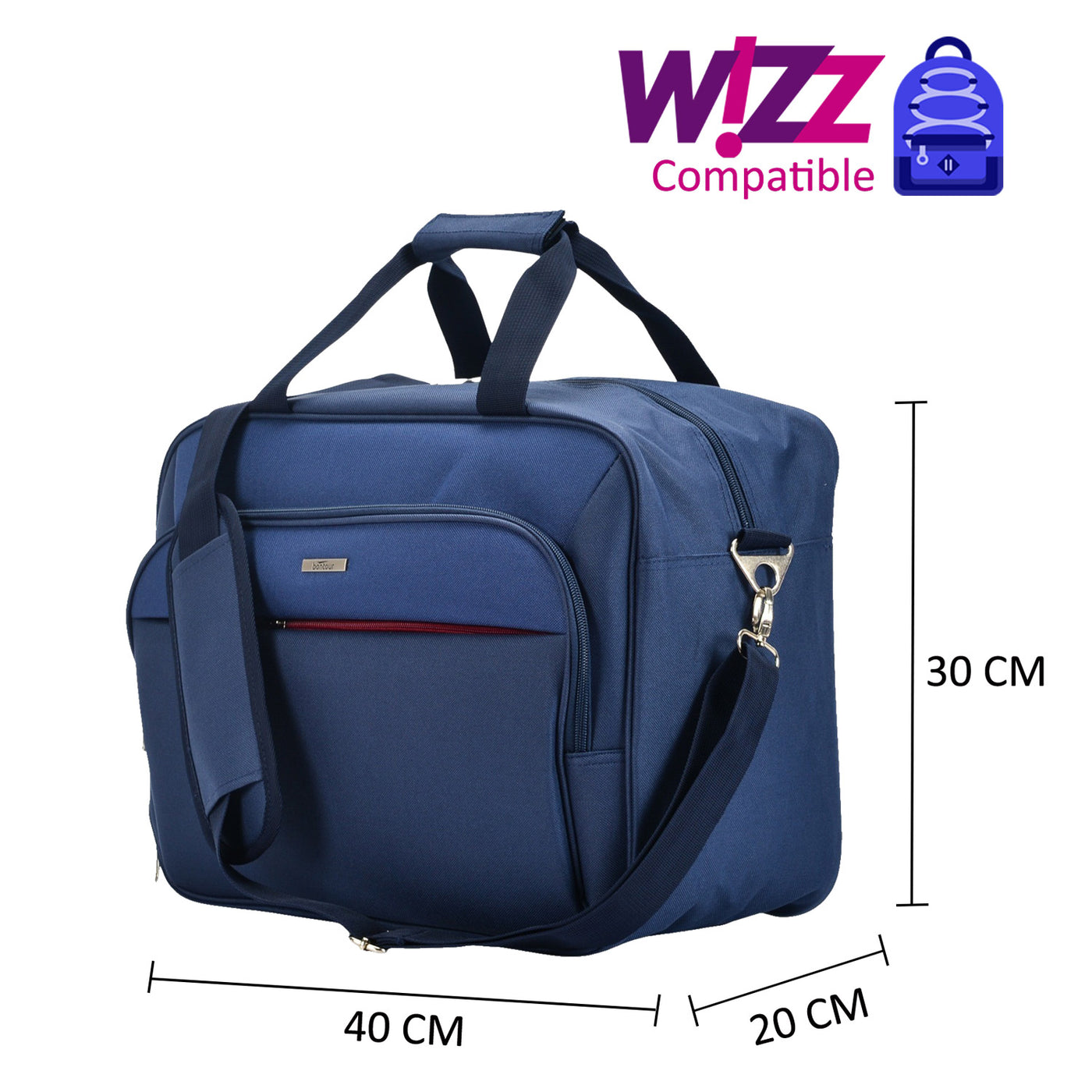Bontour AIR Traveling bag, Wizzair cabin bag 40x30x20 cm Blue — BONTOUR