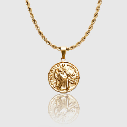 gold st christopher necklace