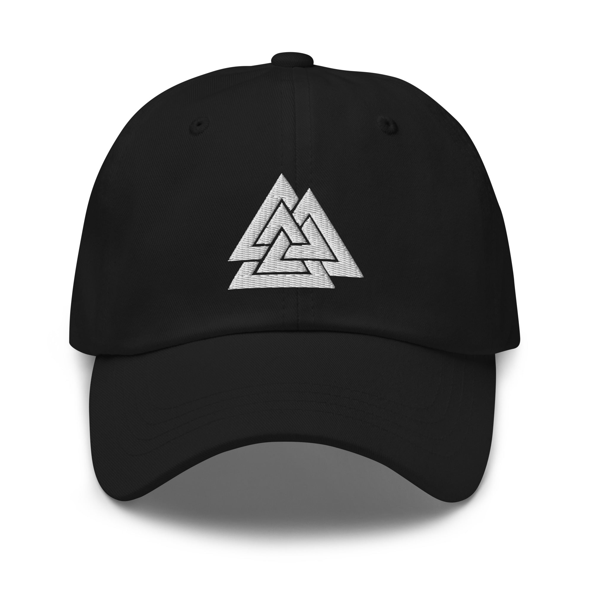 Viking Symbol Valknut Triangles of Power and Glory Embroidered Baseball Cap Dad hat