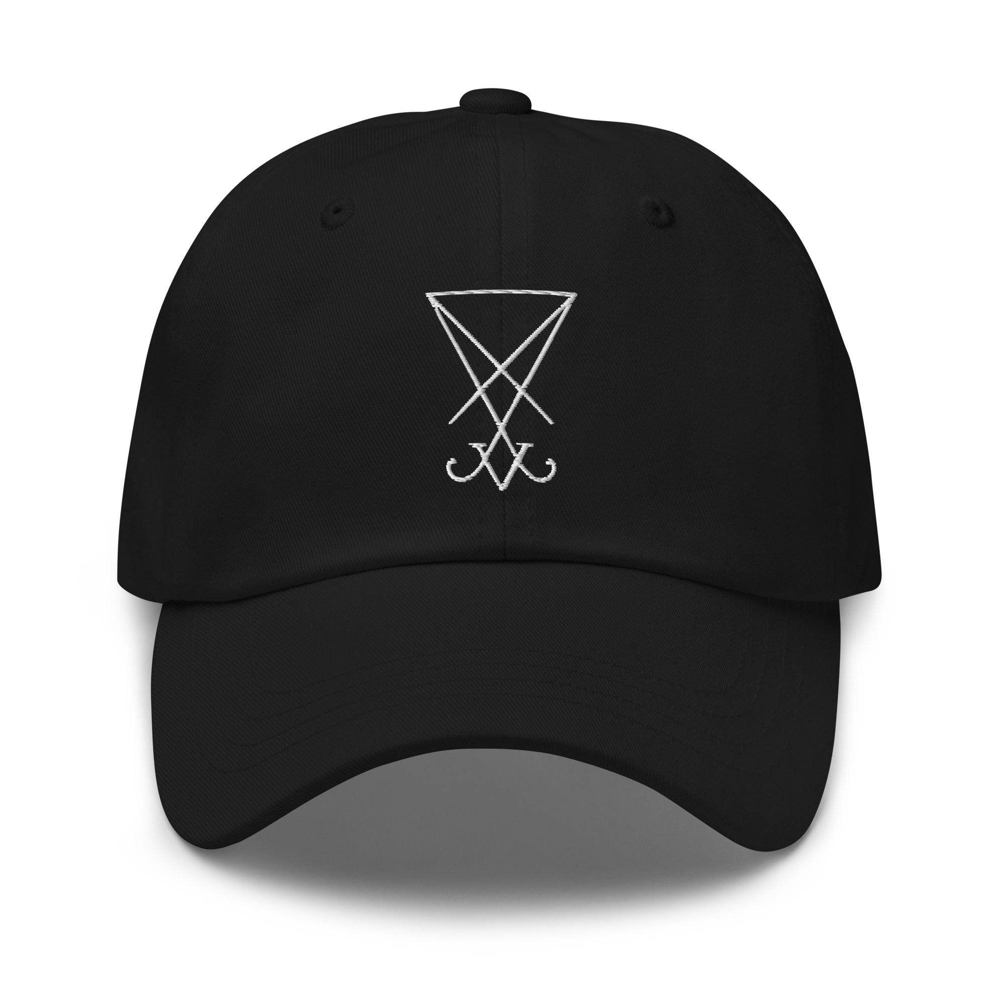 White Thread Sigil of Lucifer Symbol The Seal of Satan Embroidered Baseball Cap Dad hat