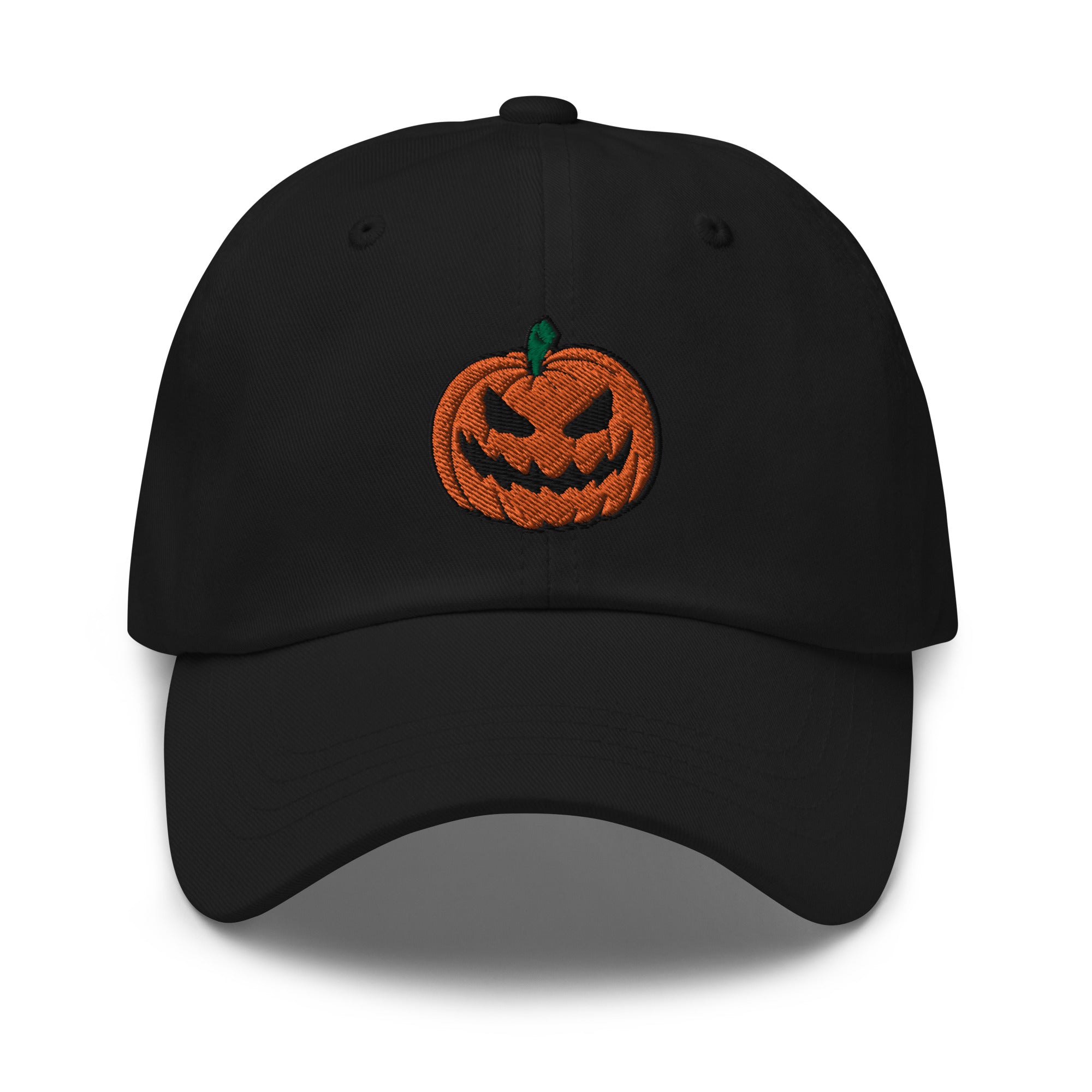 Scary Jack O Lantern Halloween Pumpkin Embroidered Baseball Cap Dad hat