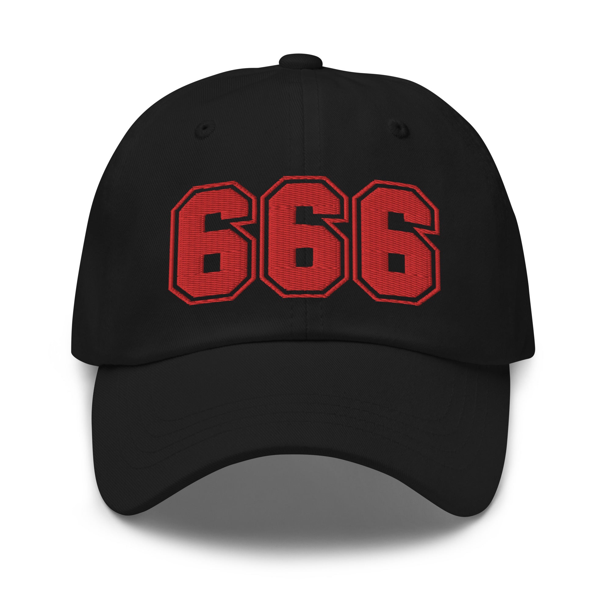 666 The Number of the Beast Evil Embroidered Baseball Cap Dad hat Red Thread