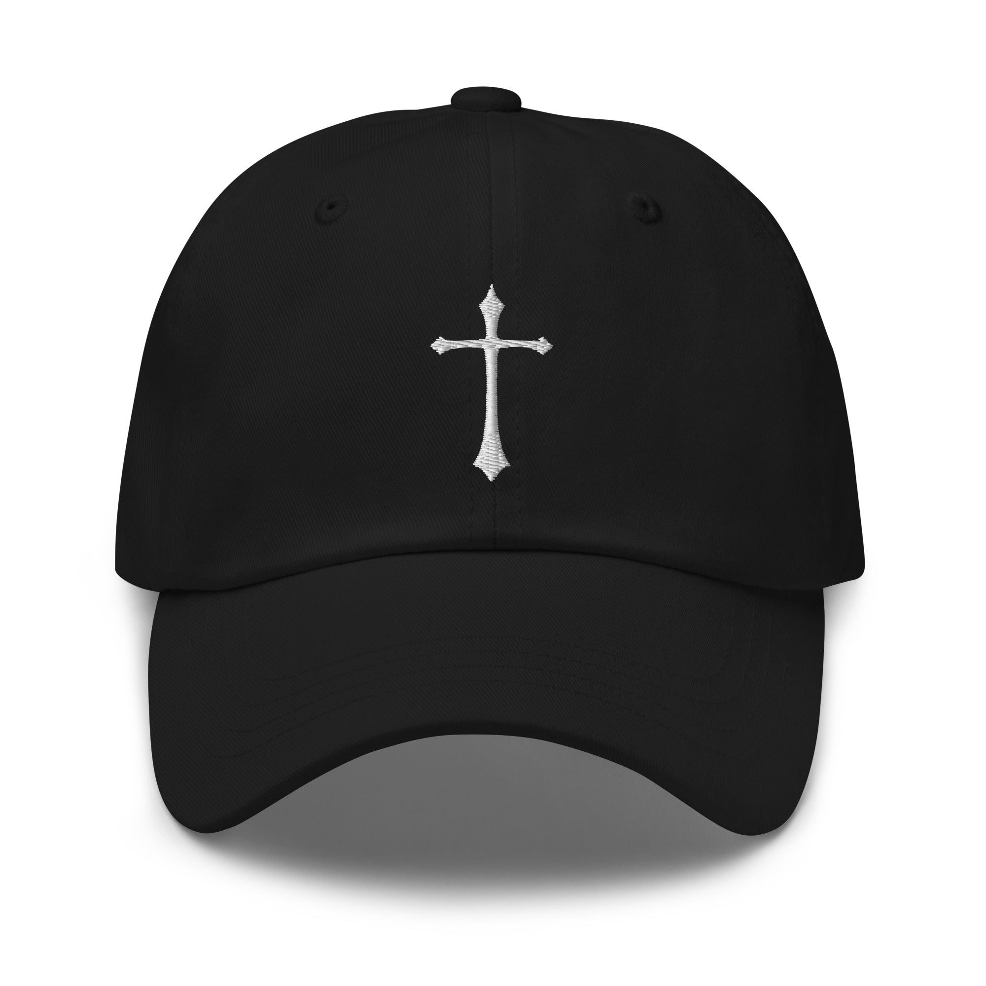 White Gothic Ancient Medeival Cross Embroidered Baseball Cap Dad hat