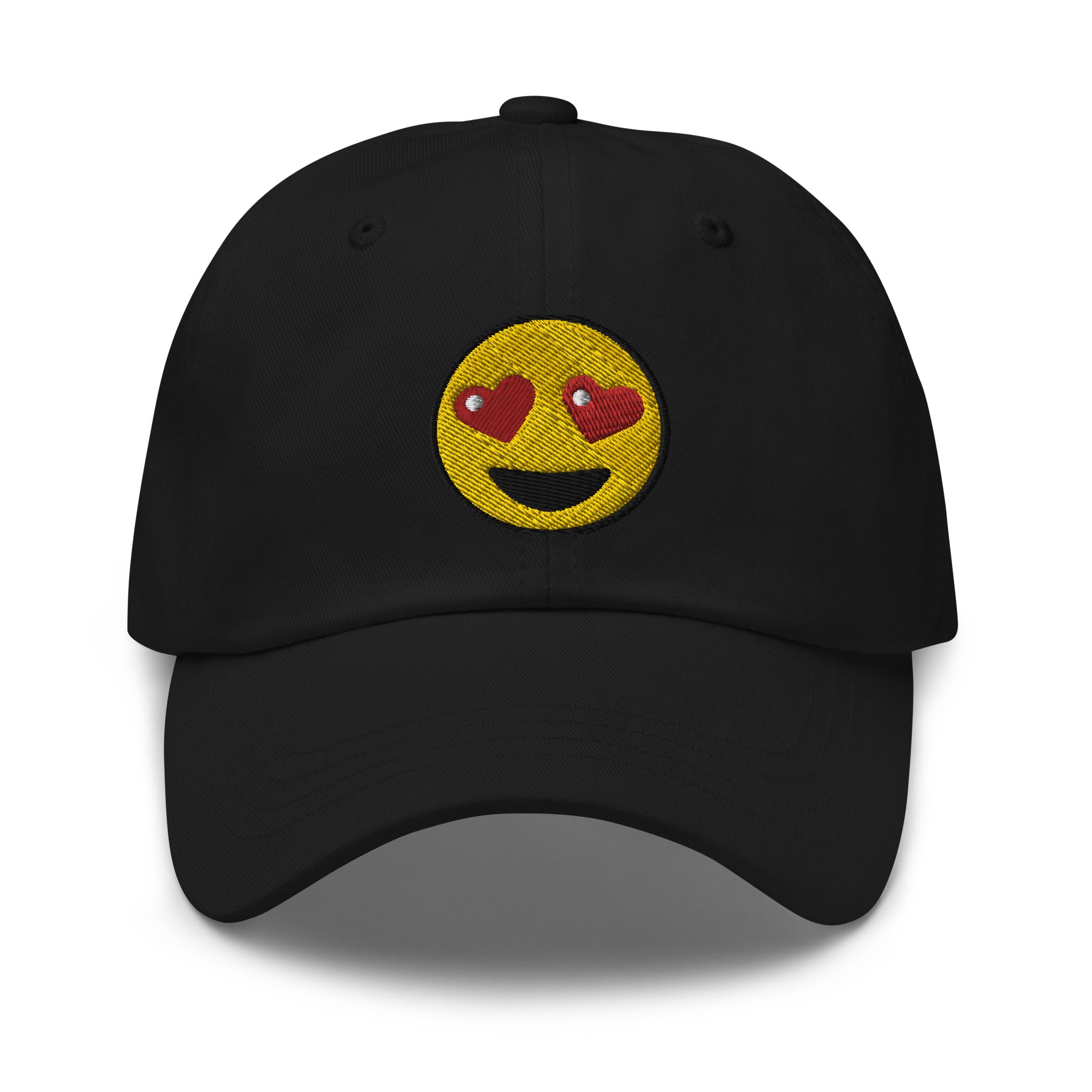 Heart-Eyes Emoji Embroidered Baseball Cap Smiling Face Emoticon Dad hat