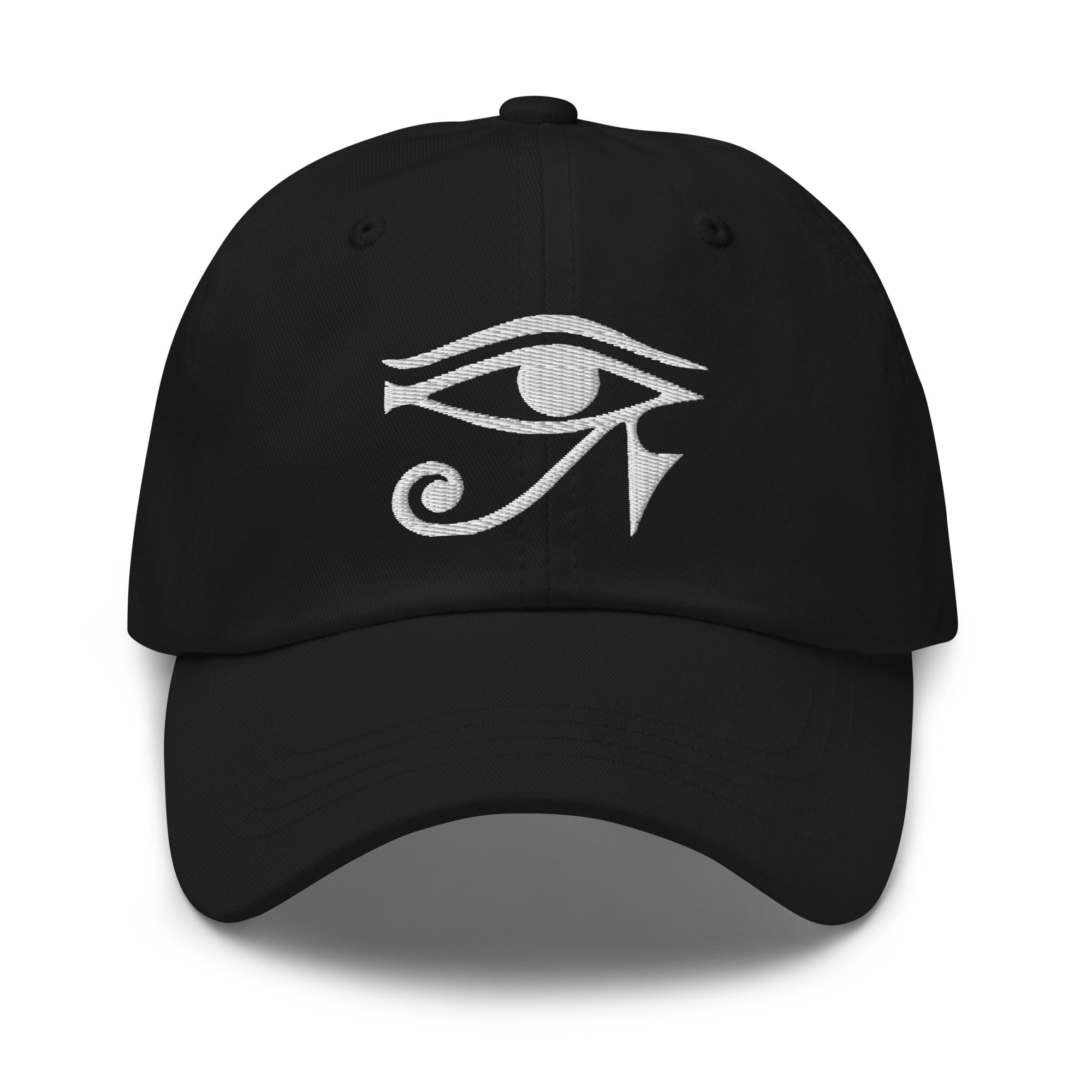 Eye of Ra Egyptian Goddess Embroidered Baseball Cap White Thread Dad hat