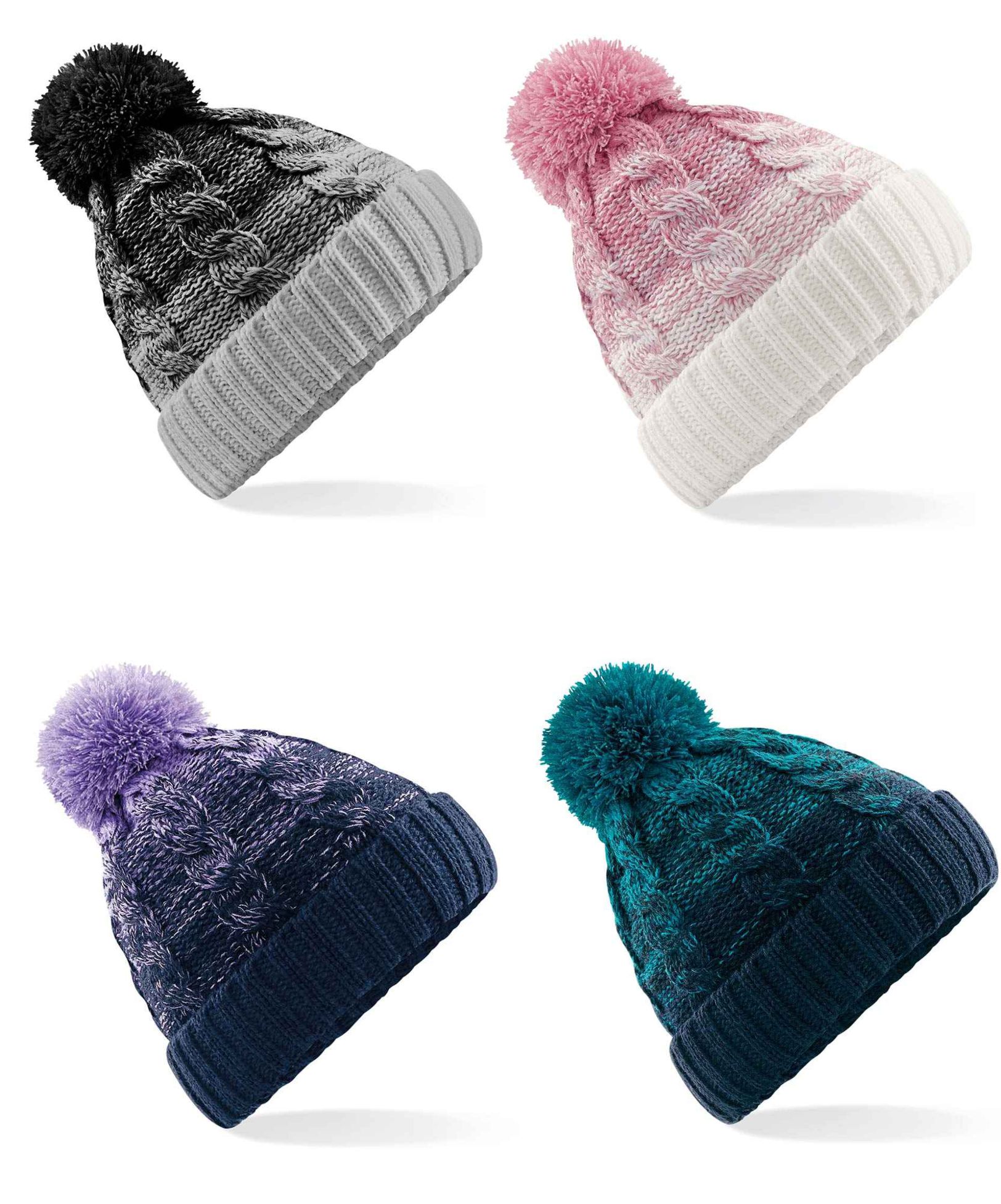 Ombre Pom Pom Hat