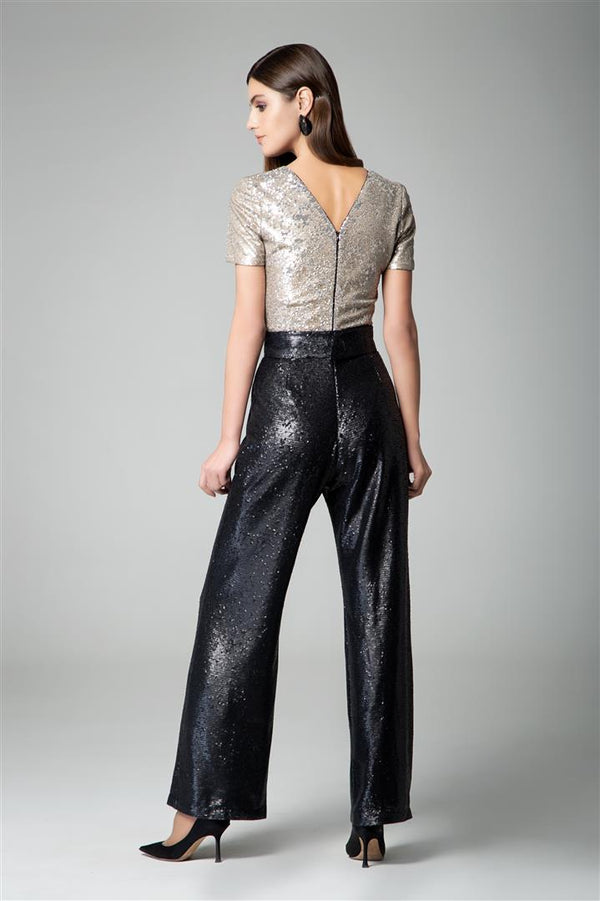 Sequined houndstooth wide-leg trousers – RUMOUR LONDON