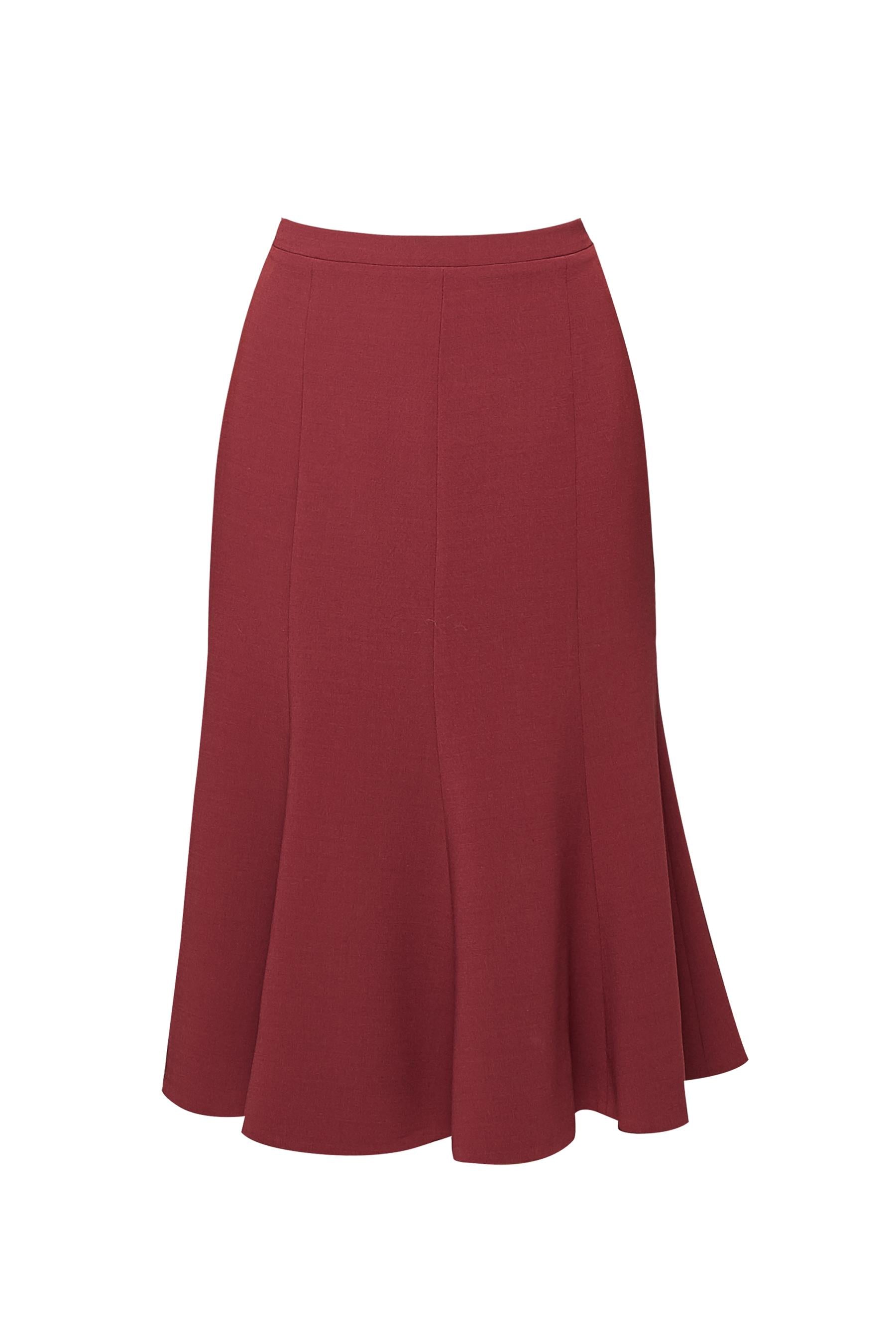 Wool midi skirt in berry – RUMOUR LONDON