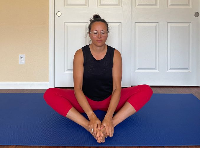 Butterfly Pose with Forward Fold 1 Full Body Stretch Yoga