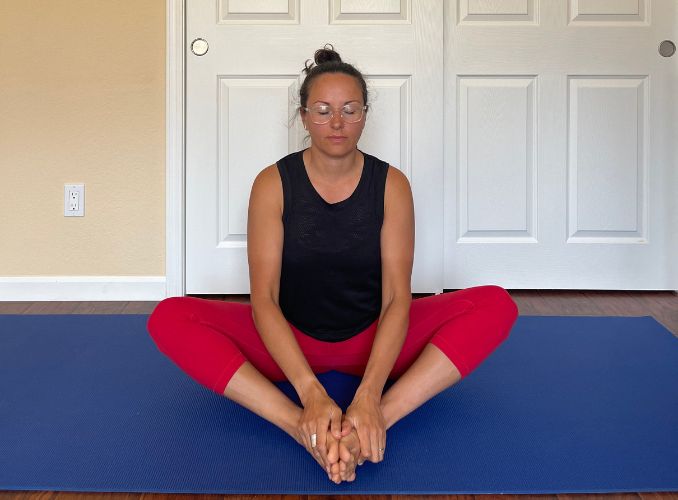 Butterfly Pose with Forward Fold 1 Full Body Stretch Yoga