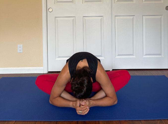 Butterfly Pose with Forward Fold 3 Full Body Stretch Yoga