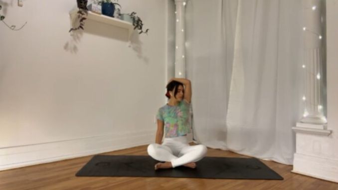 Side Neck Stretch with Chin Tuck 1 Yoga for Shoulders