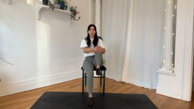 Chair Yoga For Seniors: Single Leg Knee to Chest