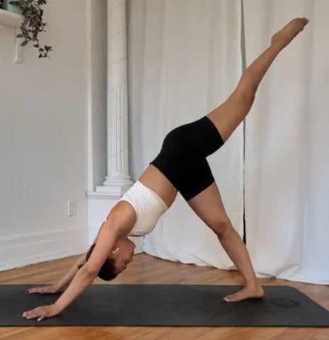 Yoga Detox Poses-Three-Legged Downward-Facing Dog with Hip Opener 1