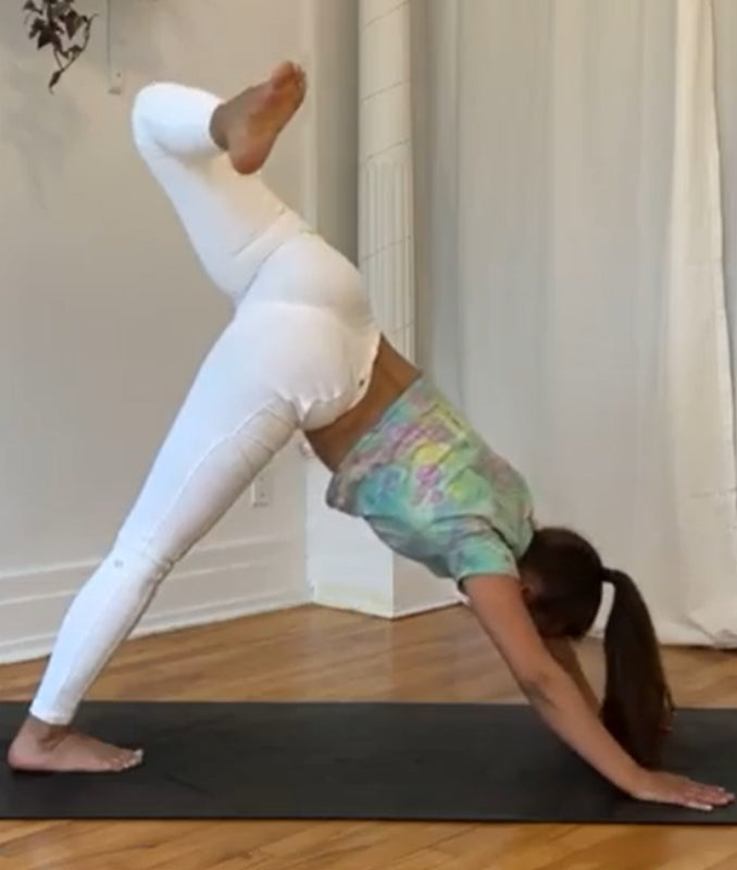 Three- Legged Downward Facing Dog with Hip Opener (Vinyasa Yoga)