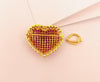 SJ1886 - Ruby with Diamond Heart Brooch/Pendant Set in 18 Karat Gold Settings
