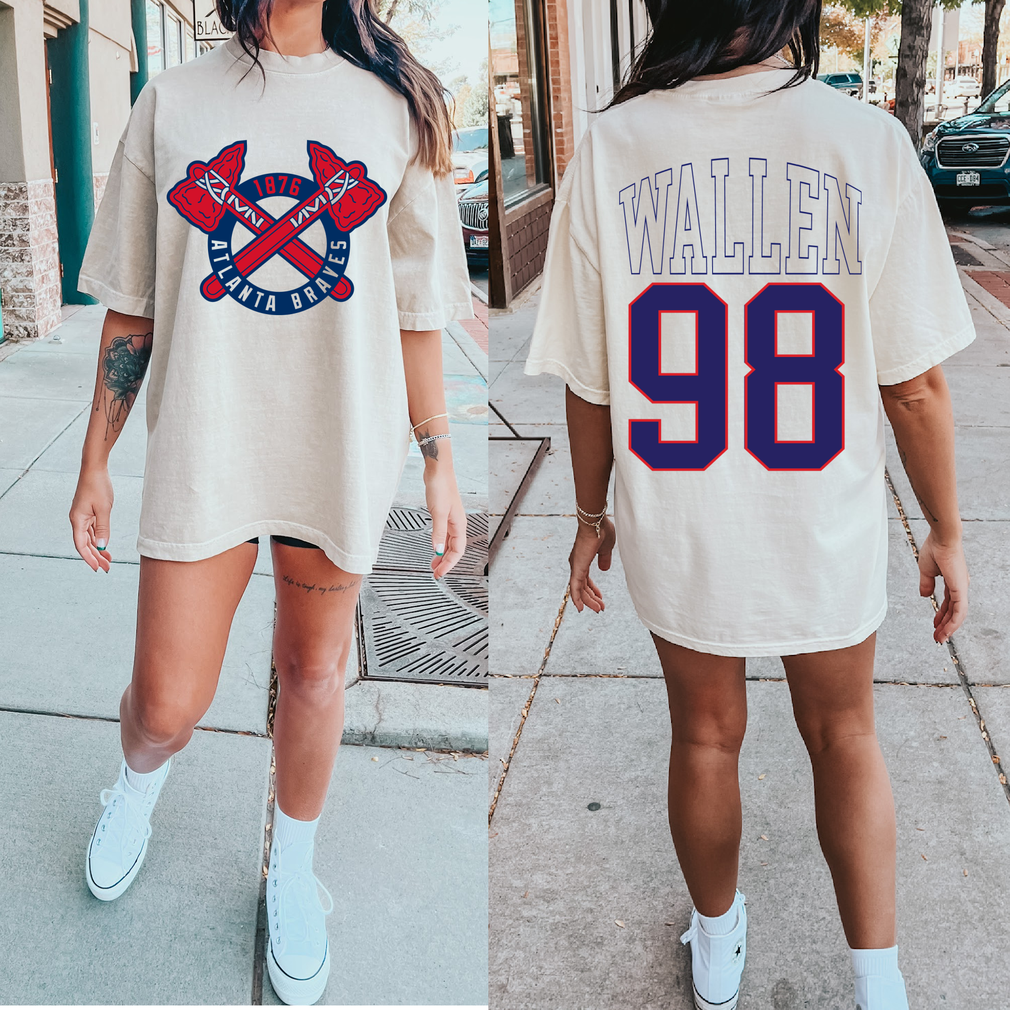 Personalized White Wallen 98 Braves Adult Baseball Jersey 