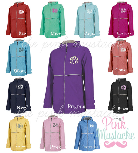 Monogram Charles River Rain Pullover, Lightweight Preppy Striped Jacke – My  Southern Charm