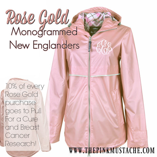 Monogrammed Embroidered Football Circle Charles River Rain Jacket