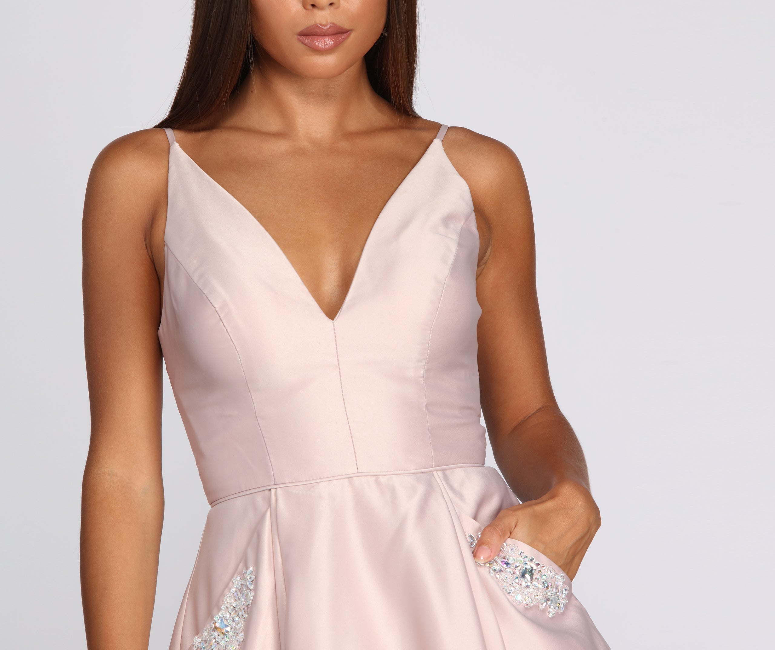 River Formal Satin Party Dress