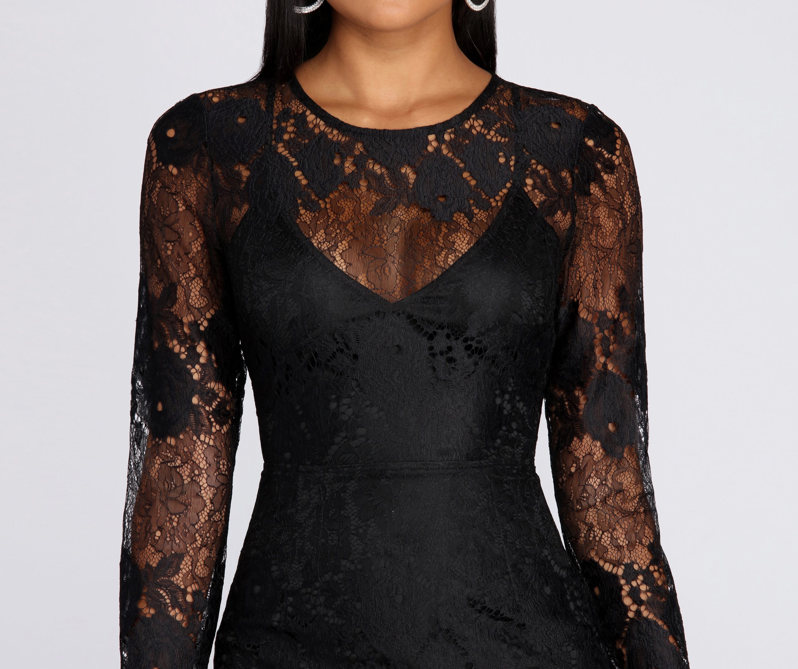 Zuri Formal Scalloped Lace Midi Dress