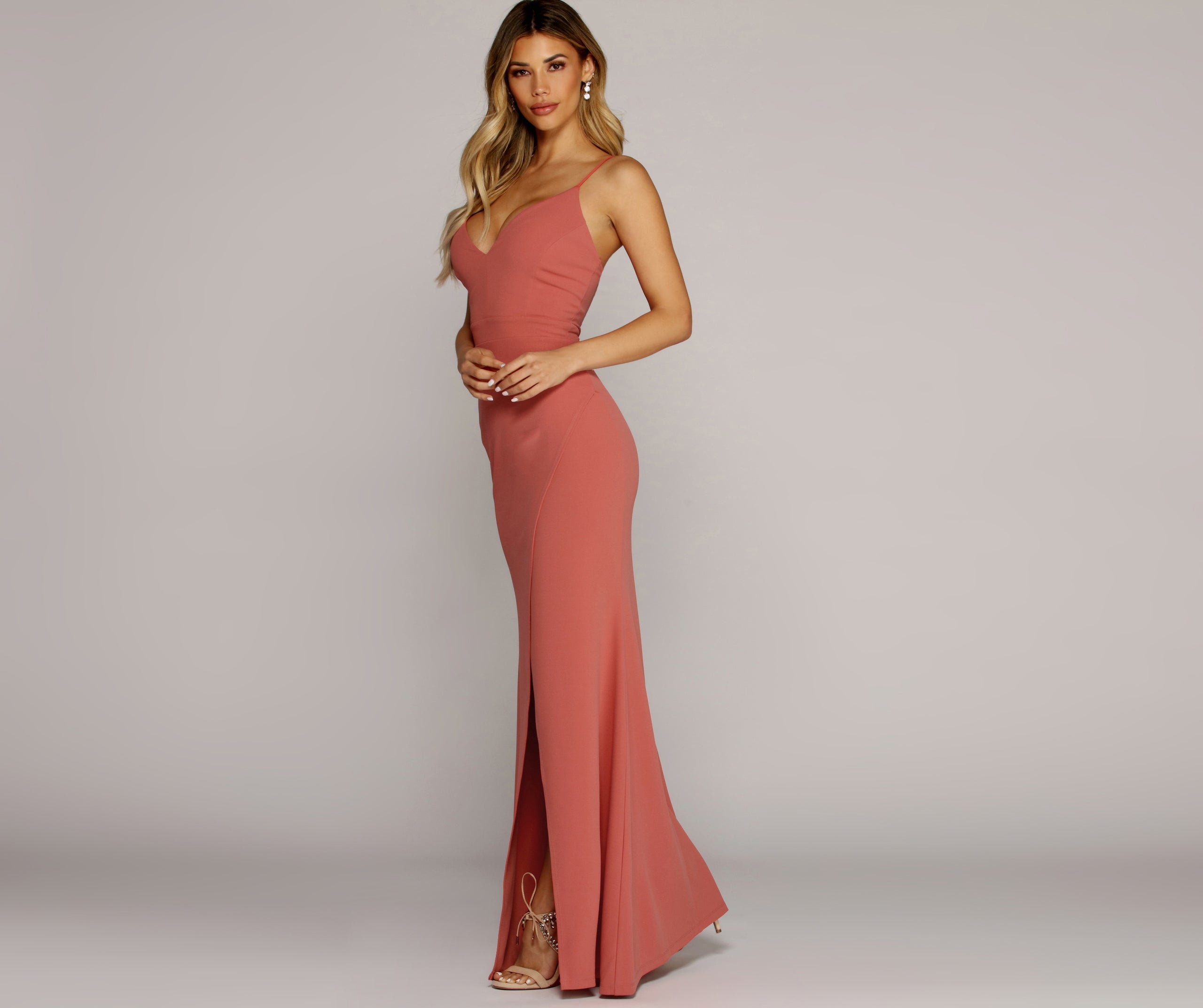 Katerina Crepe Wrap Gown