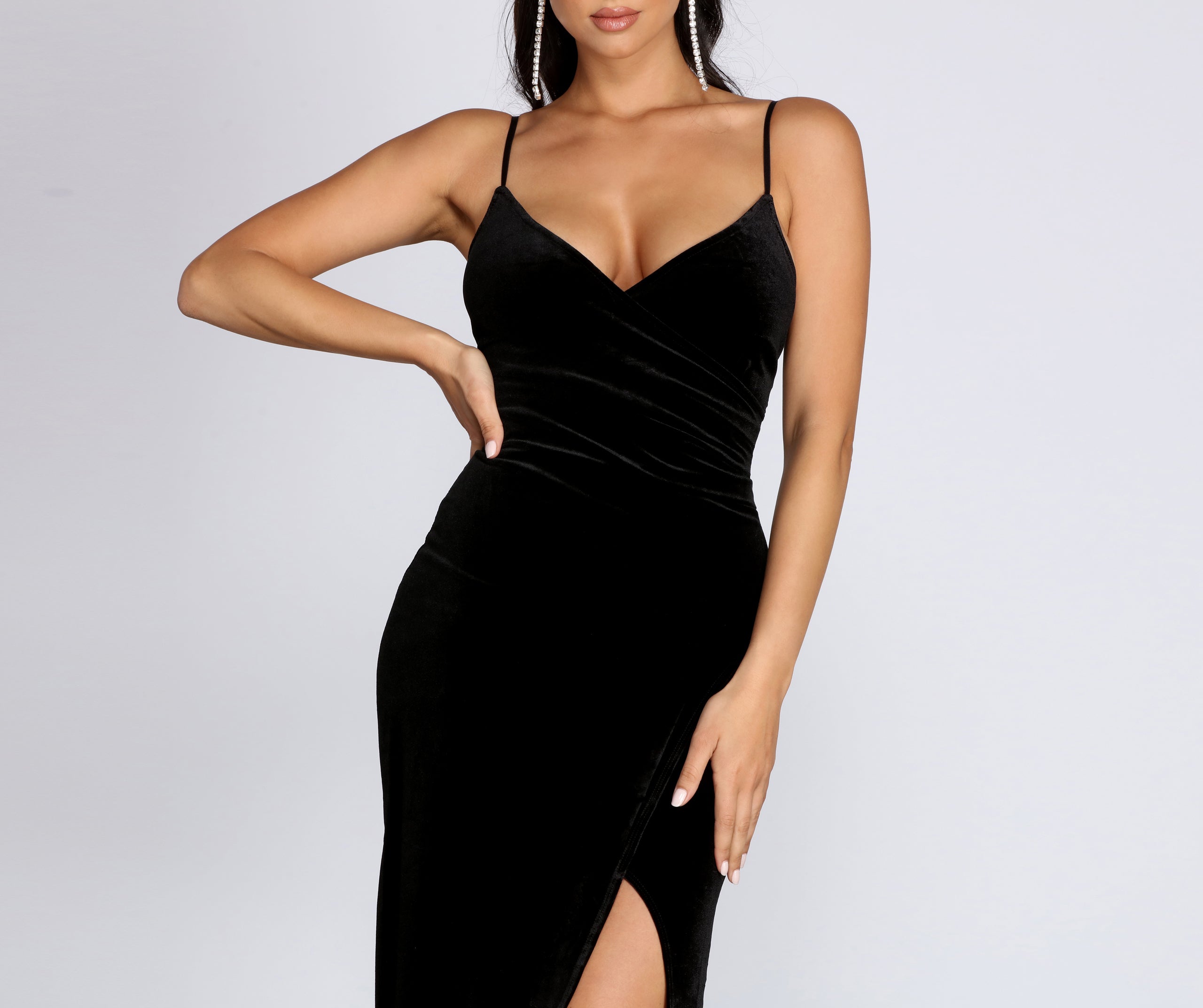 Aura Formal Velvet Wrap Dress