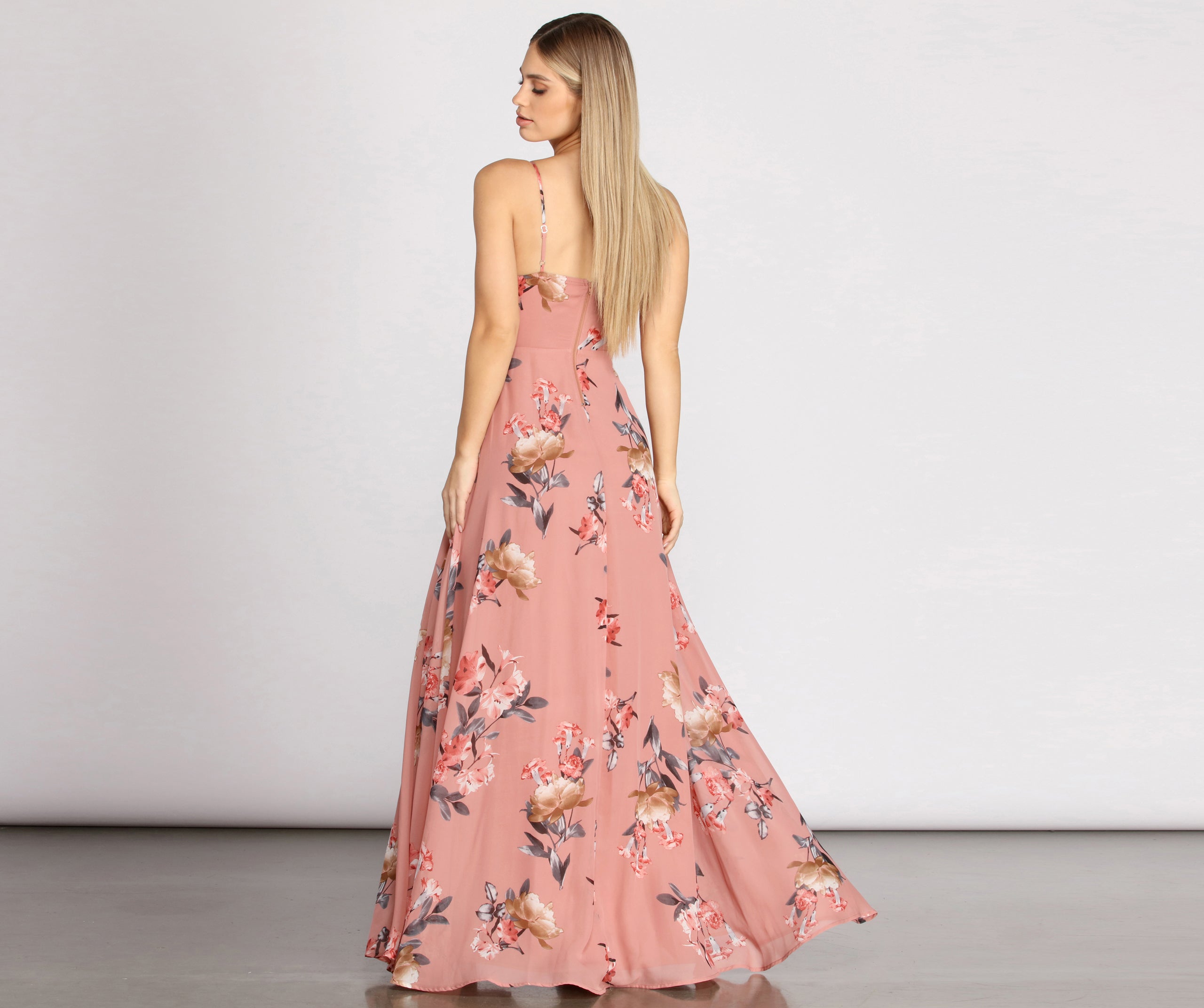 Alina Chiffon Floral Dress