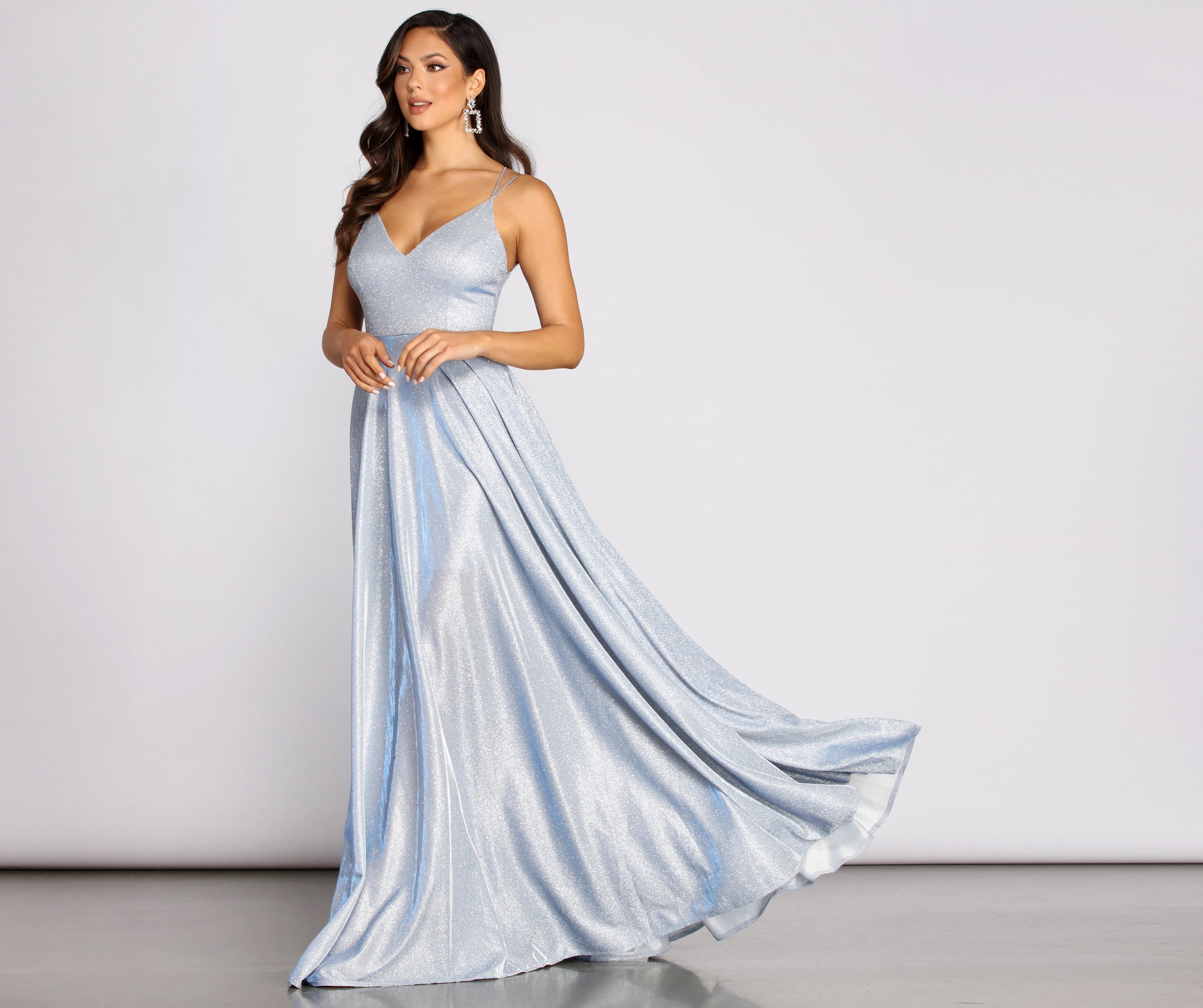 Elana Glitter A-Line Dress