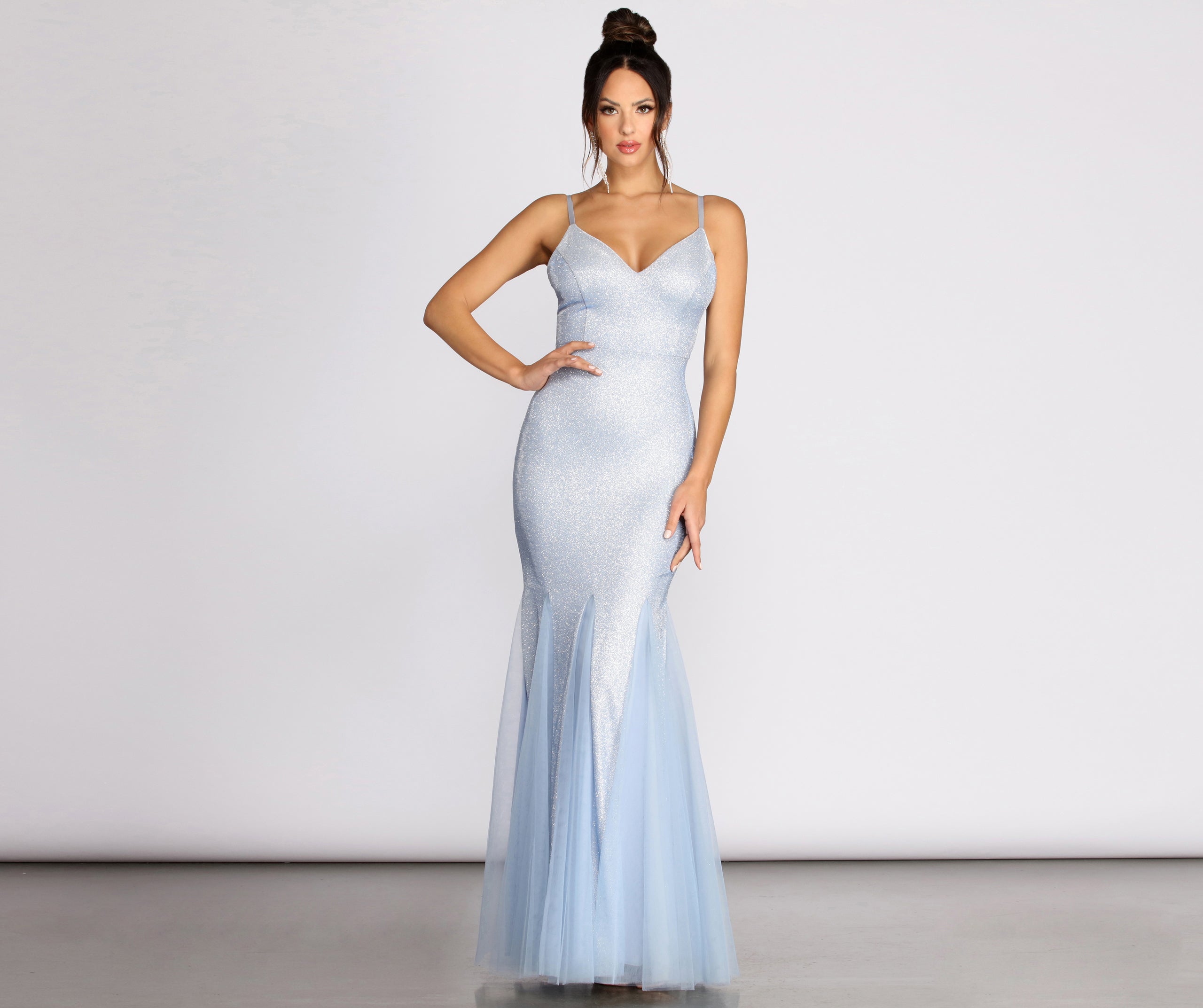 Ciara Glitter Tulle Mermaid Dress