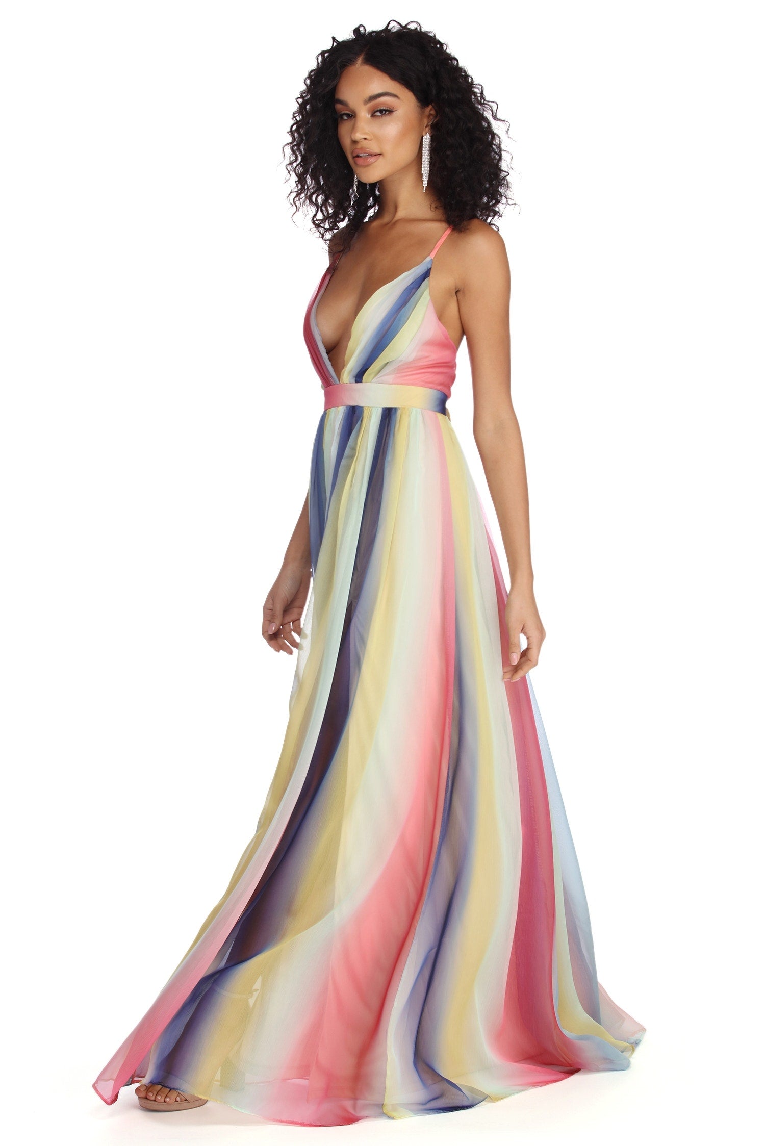 Rosemary Formal Chiffon Rainbow Dress