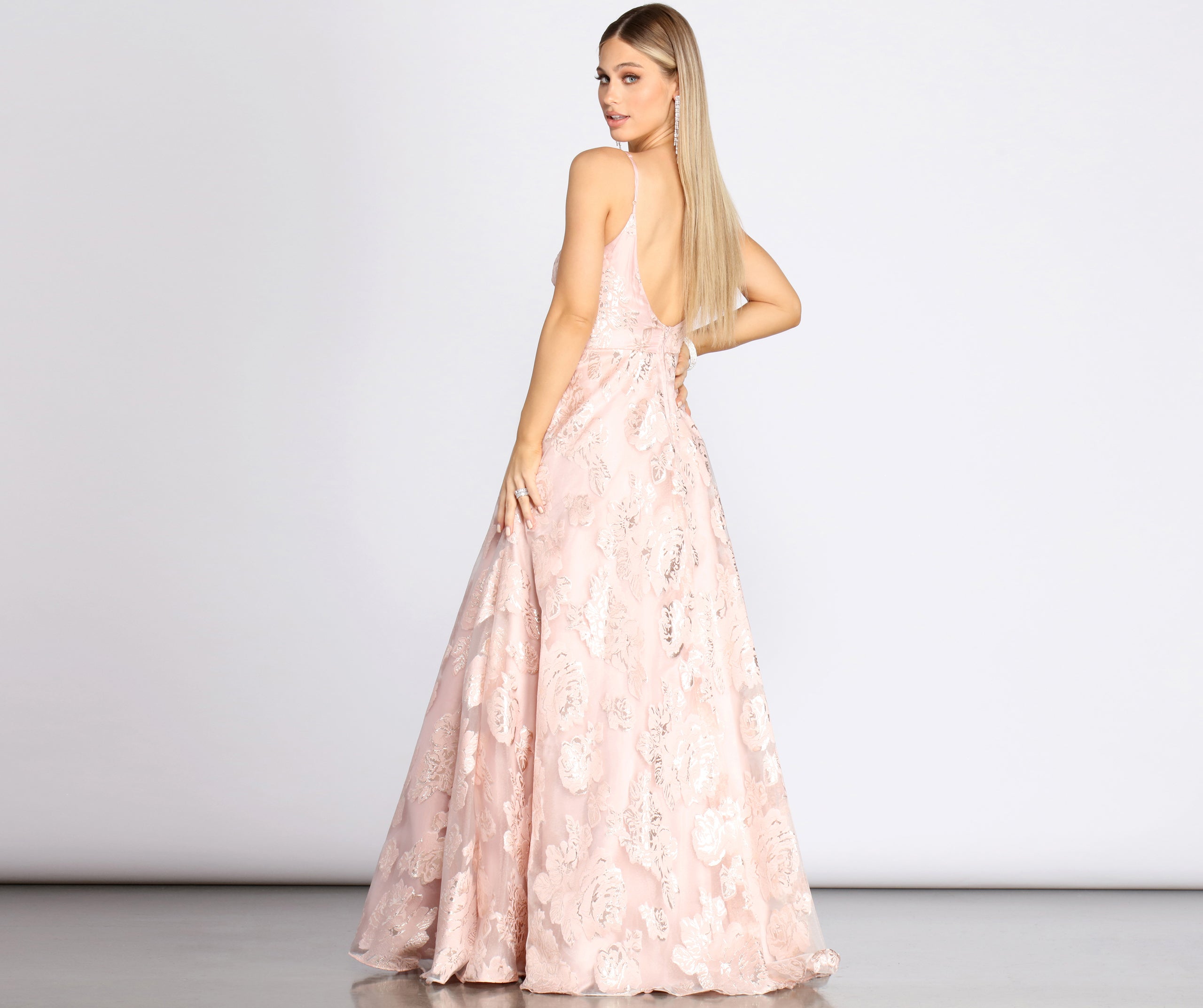 Misha Floral Organza Ball Gown