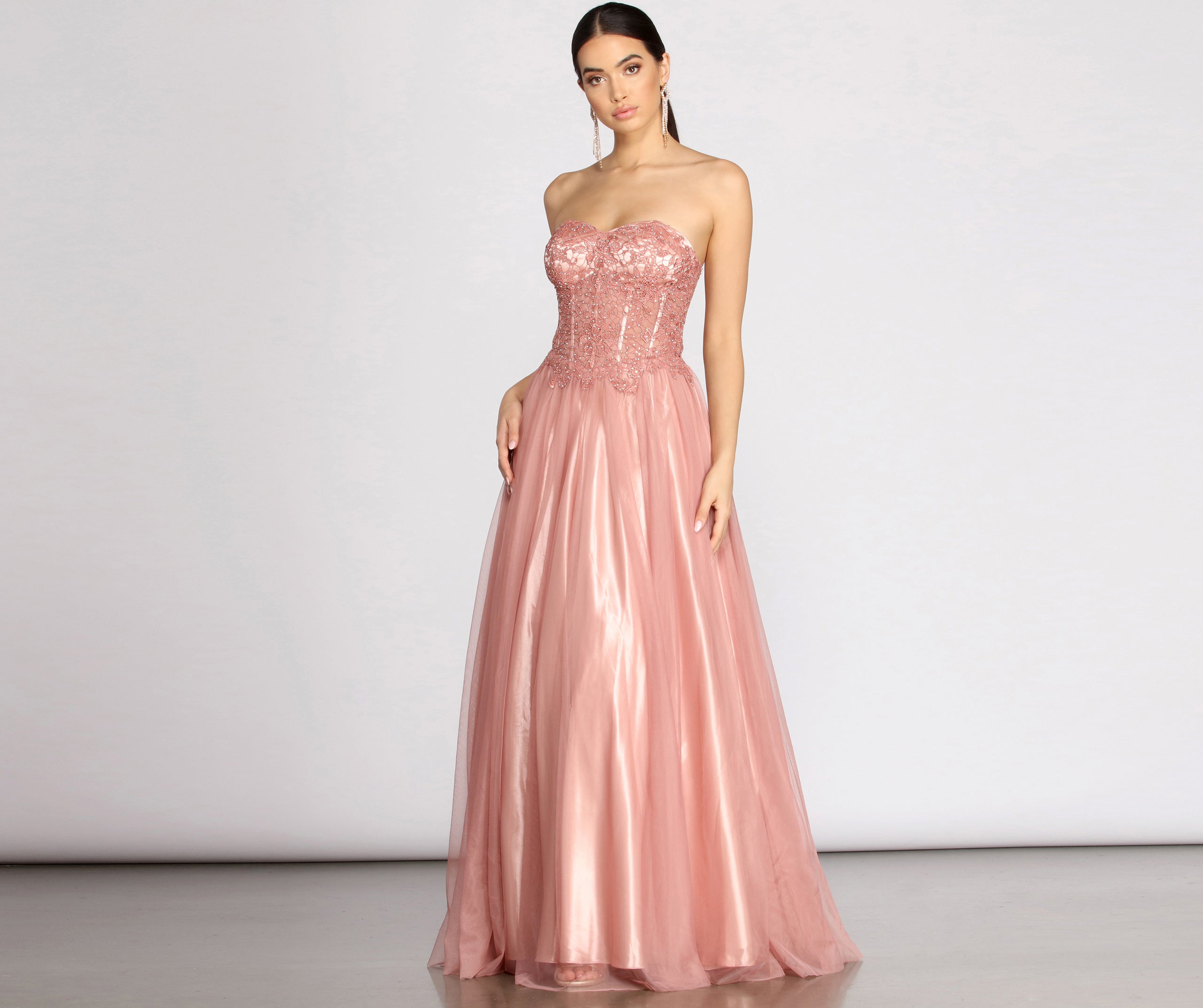 Jaime Floral Mesh Ball Gown