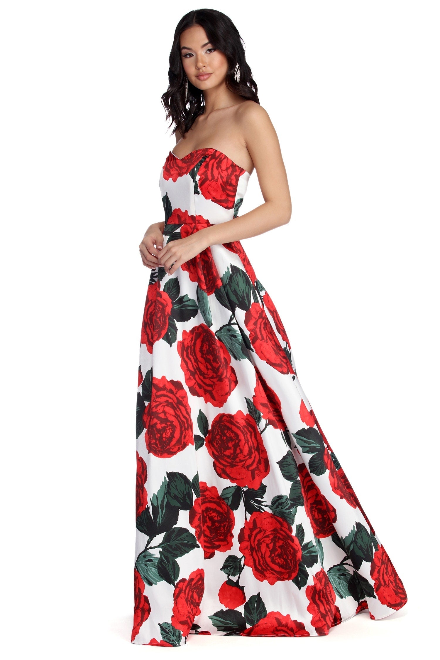 Alayah Floral Satin Ball Gown