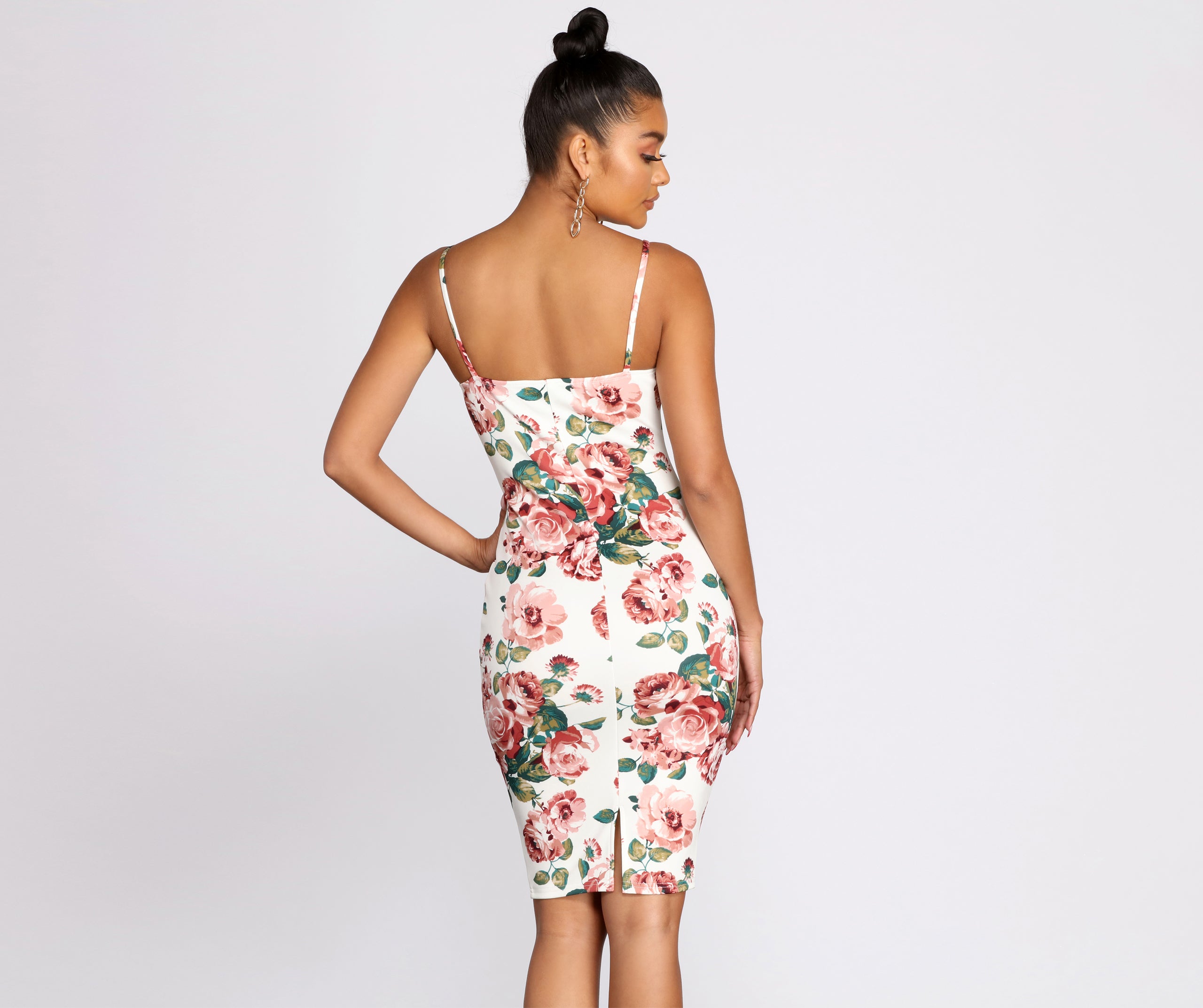 Floral Persuasion Sweetheart Midi Dress