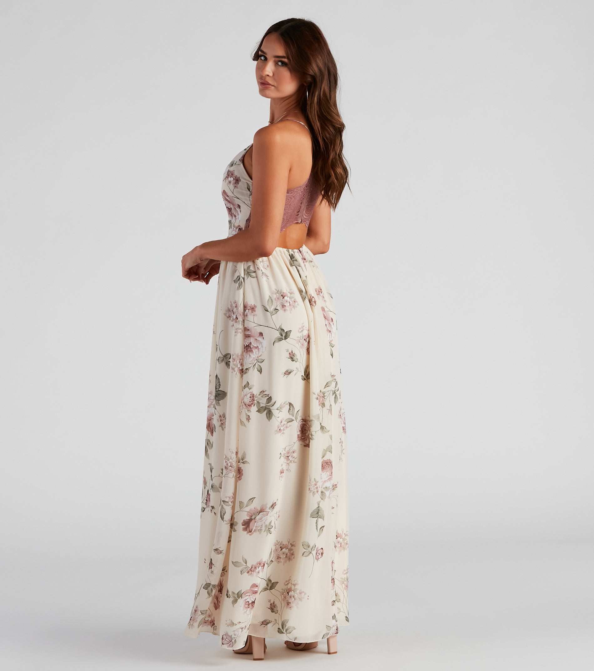 Floral Romance Chiffon Maxi Dress