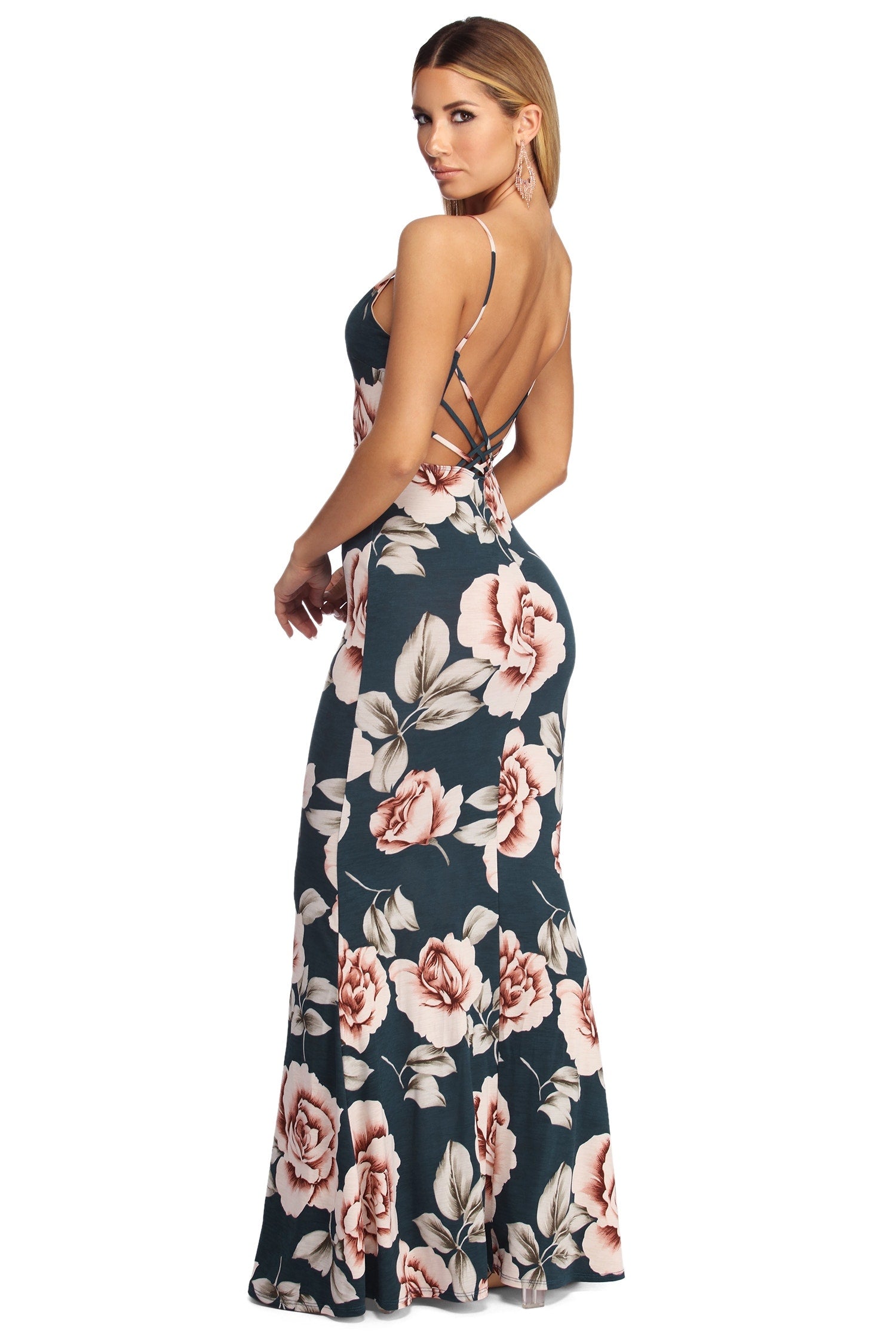 Laced In Floral Maxi Dress