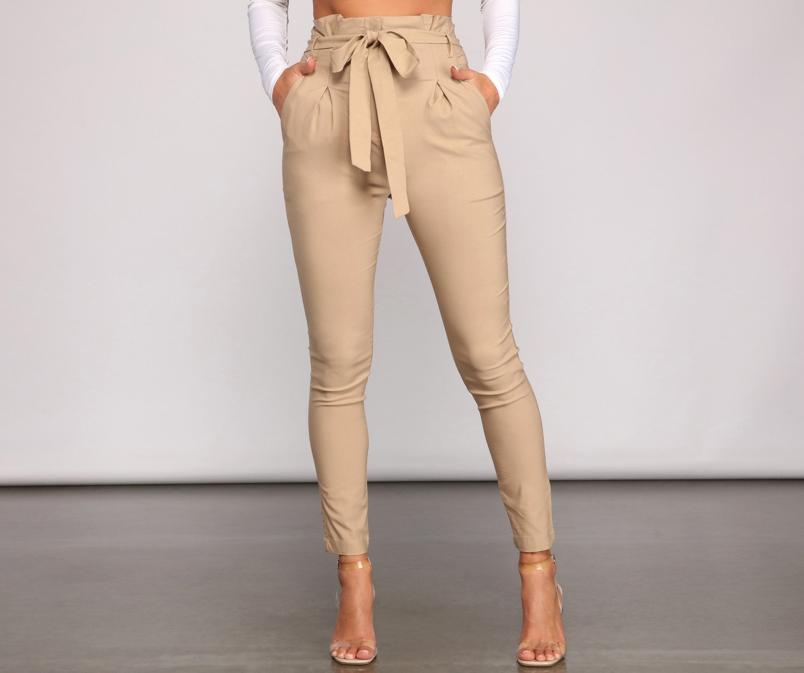 Elevated And Chic Paper Bag Pants